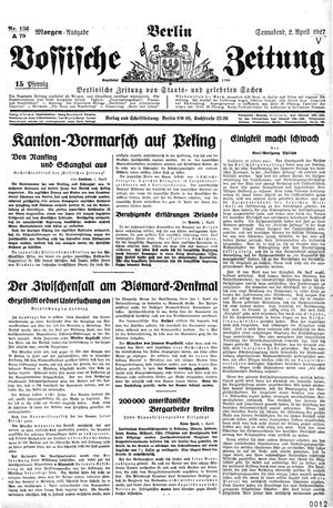Vossische Zeitung vom 02.04.1927