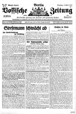 Vossische Zeitung on Apr 5, 1927