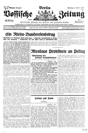 Vossische Zeitung on Apr 11, 1927