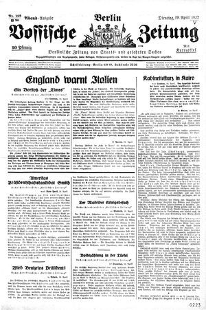 Vossische Zeitung on Apr 19, 1927