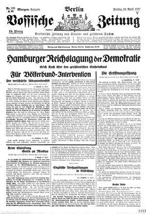 Vossische Zeitung vom 22.04.1927