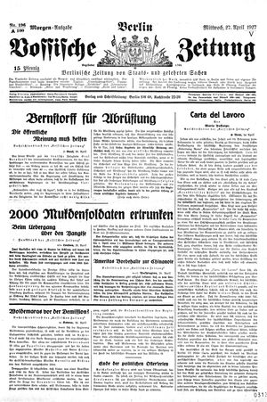Vossische Zeitung on Apr 27, 1927
