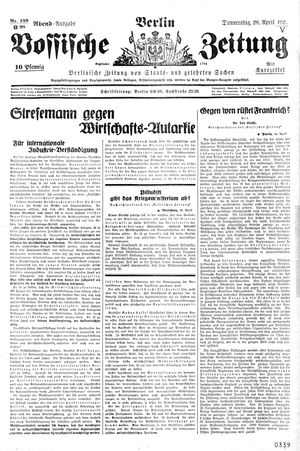 Vossische Zeitung vom 28.04.1927