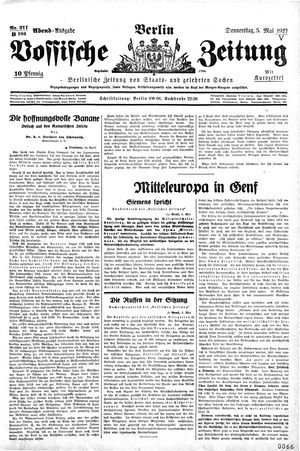 Vossische Zeitung on May 5, 1927