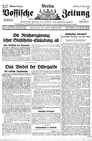 Vossische Zeitung vom 06.05.1927
