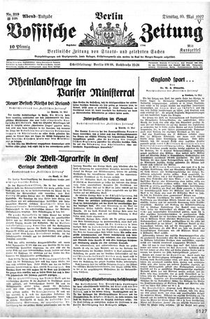 Vossische Zeitung vom 10.05.1927