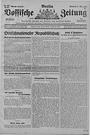 Vossische Zeitung on May 11, 1927