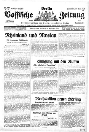 Vossische Zeitung vom 21.05.1927