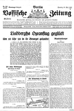 Vossische Zeitung vom 22.05.1927