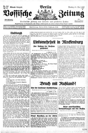 Vossische Zeitung vom 23.05.1927