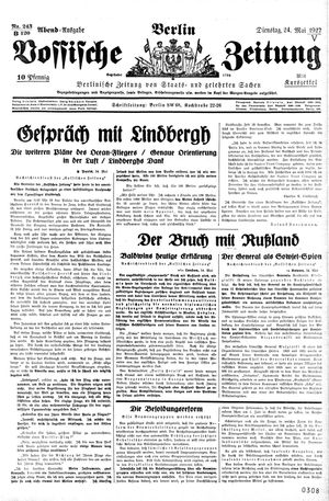 Vossische Zeitung on May 24, 1927