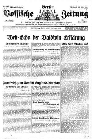Vossische Zeitung vom 25.05.1927