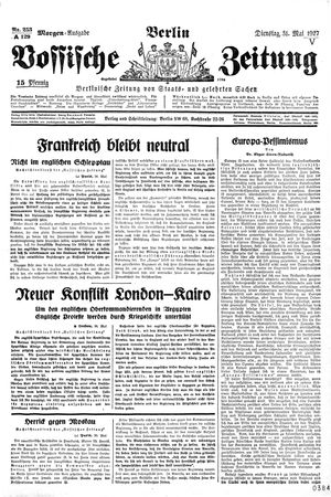 Vossische Zeitung vom 31.05.1927
