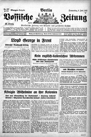 Vossische Zeitung vom 02.06.1927