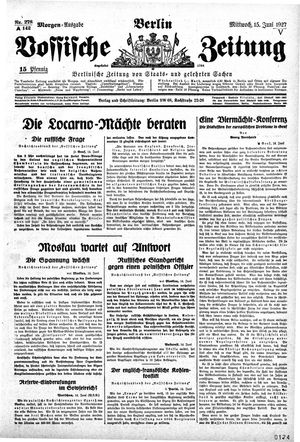 Vossische Zeitung vom 15.06.1927