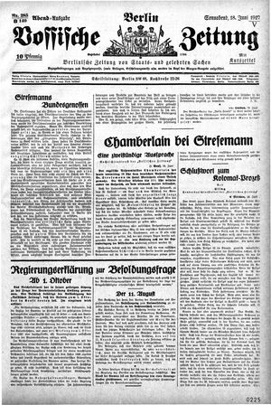Vossische Zeitung vom 18.06.1927