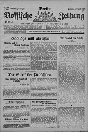 Vossische Zeitung vom 19.06.1927