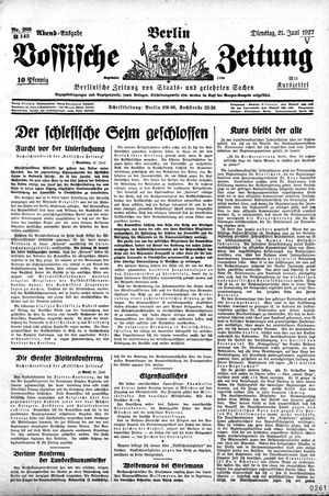 Vossische Zeitung vom 21.06.1927