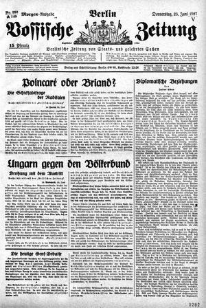 Vossische Zeitung vom 23.06.1927