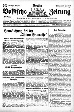 Vossische Zeitung vom 29.06.1927