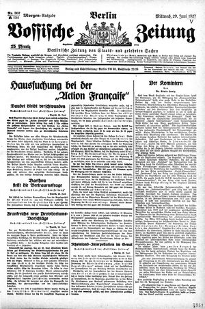 Vossische Zeitung vom 29.06.1927