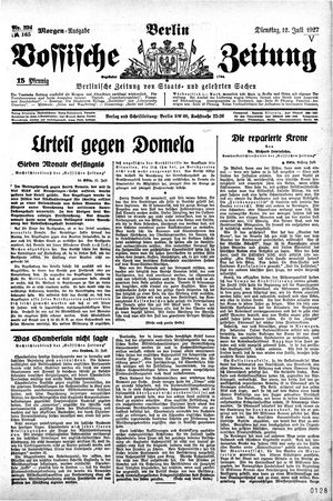 Vossische Zeitung vom 12.07.1927