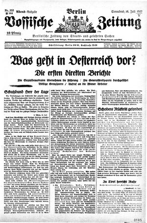 Vossische Zeitung vom 16.07.1927