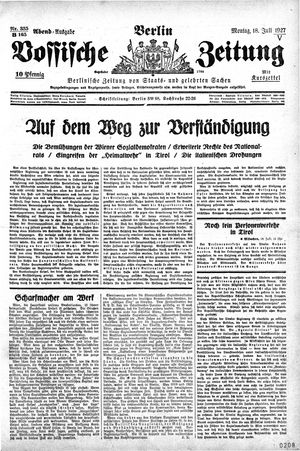 Vossische Zeitung vom 18.07.1927