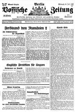 Vossische Zeitung vom 20.07.1927