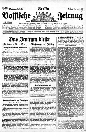 Vossische Zeitung vom 29.07.1927