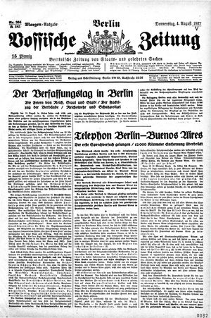 Vossische Zeitung vom 04.08.1927
