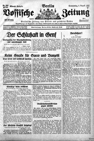 Vossische Zeitung vom 04.08.1927