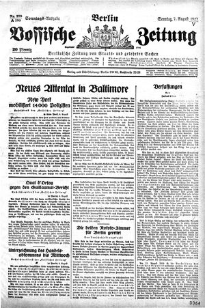 Vossische Zeitung on Aug 7, 1927