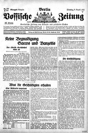 Vossische Zeitung vom 09.08.1927
