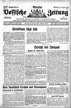 Vossische Zeitung on Aug 10, 1927