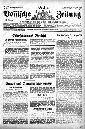 Vossische Zeitung vom 11.08.1927