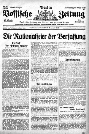 Vossische Zeitung vom 11.08.1927