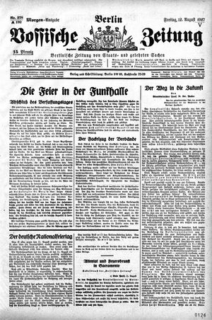 Vossische Zeitung vom 12.08.1927
