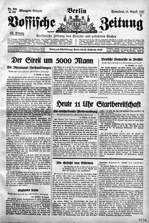 Vossische Zeitung on Aug 13, 1927