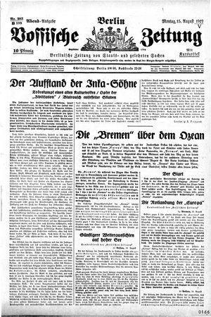 Vossische Zeitung vom 15.08.1927