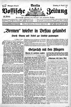 Vossische Zeitung vom 16.08.1927