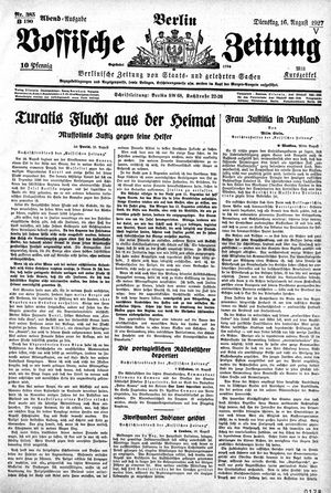 Vossische Zeitung vom 16.08.1927
