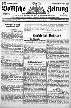 Vossische Zeitung vom 18.08.1927
