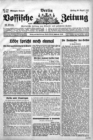 Vossische Zeitung vom 26.08.1927