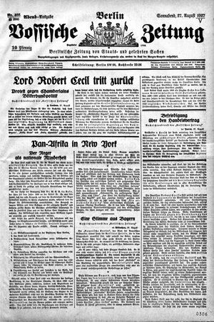 Vossische Zeitung vom 27.08.1927