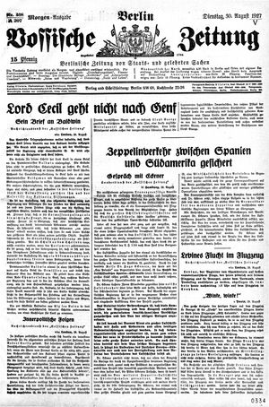 Vossische Zeitung vom 30.08.1927