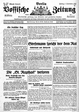 Vossische Zeitung vom 02.09.1927