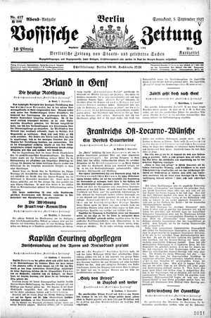 Vossische Zeitung vom 03.09.1927