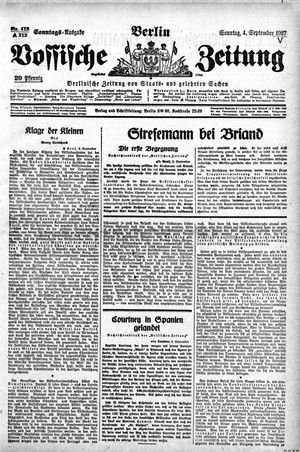 Vossische Zeitung vom 04.09.1927