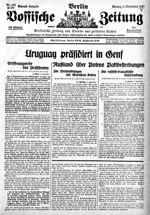 Vossische Zeitung vom 05.09.1927